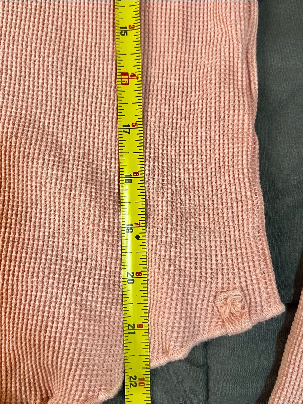 We The Free Wms Powder Pink Cotton Stretch Waffle Knit Thermal Casual Top S - Picture 7 of 9